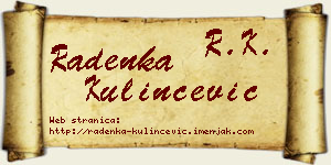 Radenka Kulinčević vizit kartica
